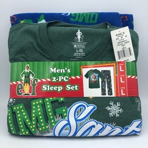 Elf OMG Santa I Know Him Pajamas Mens Large New